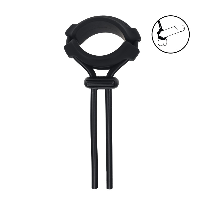 Levelz Detachable Wide Adjustable Silicone Lasso Cockring - 5mm - Black