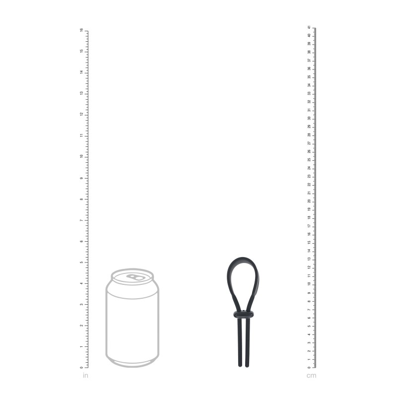 Levelz Wide Adjustable Silicone Lasso Cockring - 5mm - Black
