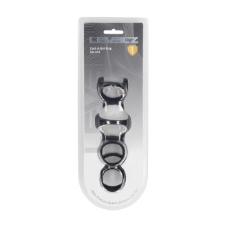 Levelz Silicone Cock and Ball Ring Set of 4 - Black