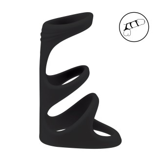 Levelz 3 Loop Silicone Cockring - Black