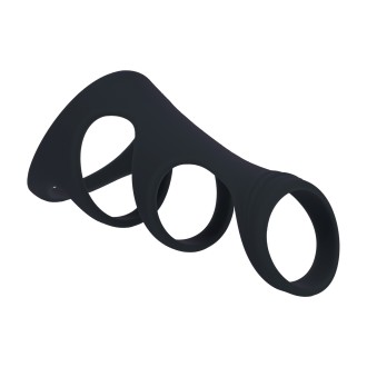 Levelz 3 Loop Silicone Cockring - Black
