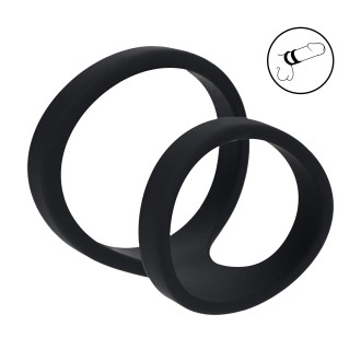 Levelz 2 Loop Silicone Cockring - Black