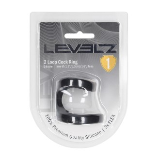 Levelz 2 Loop Silicone Cockring - Black
