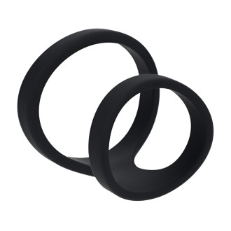 Levelz 2 Loop Silicone Cockring - Black