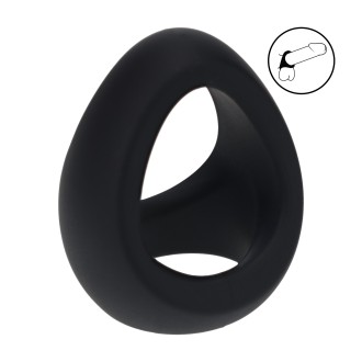 Levelz Soft Tri O Silicone Cockring - Black