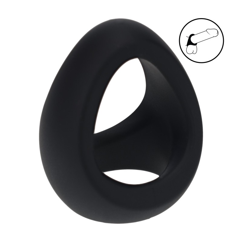 Levelz Soft Tri O Silicone Cockring - Black