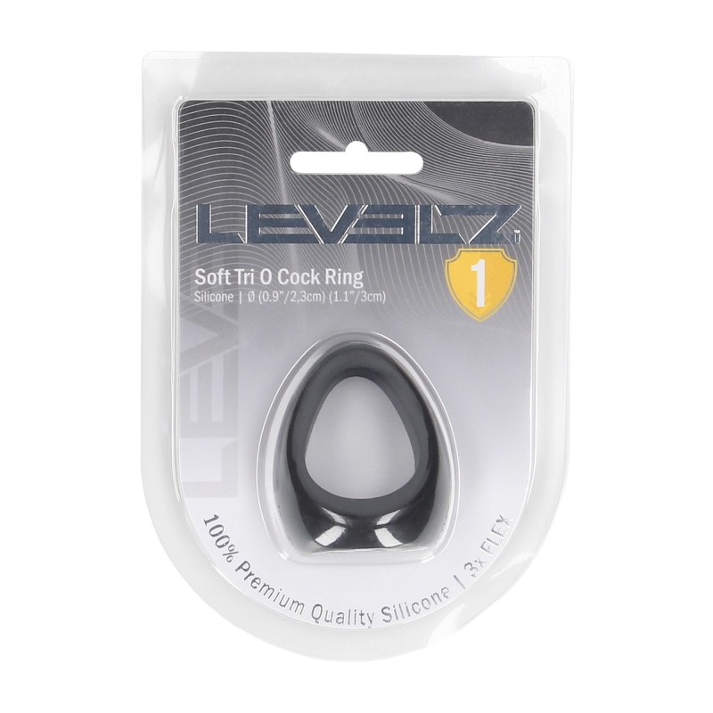 Levelz Soft Tri O Silicone Cockring - Black