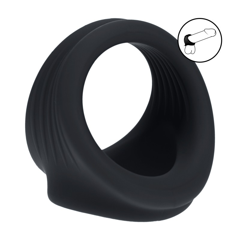 Levelz Silicone Cock and Ball Harness - Black
