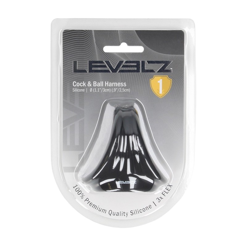 Levelz Silicone Cock and Ball Harness - Black