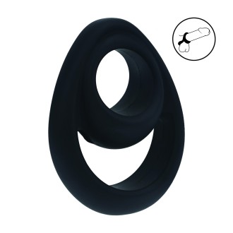 Levelz Double Ergo Silicone Cockring - Black