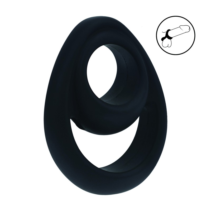Levelz Double Ergo Silicone Cockring - Black
