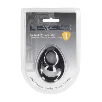 Levelz Double Ergo Silicone Cockring - Black