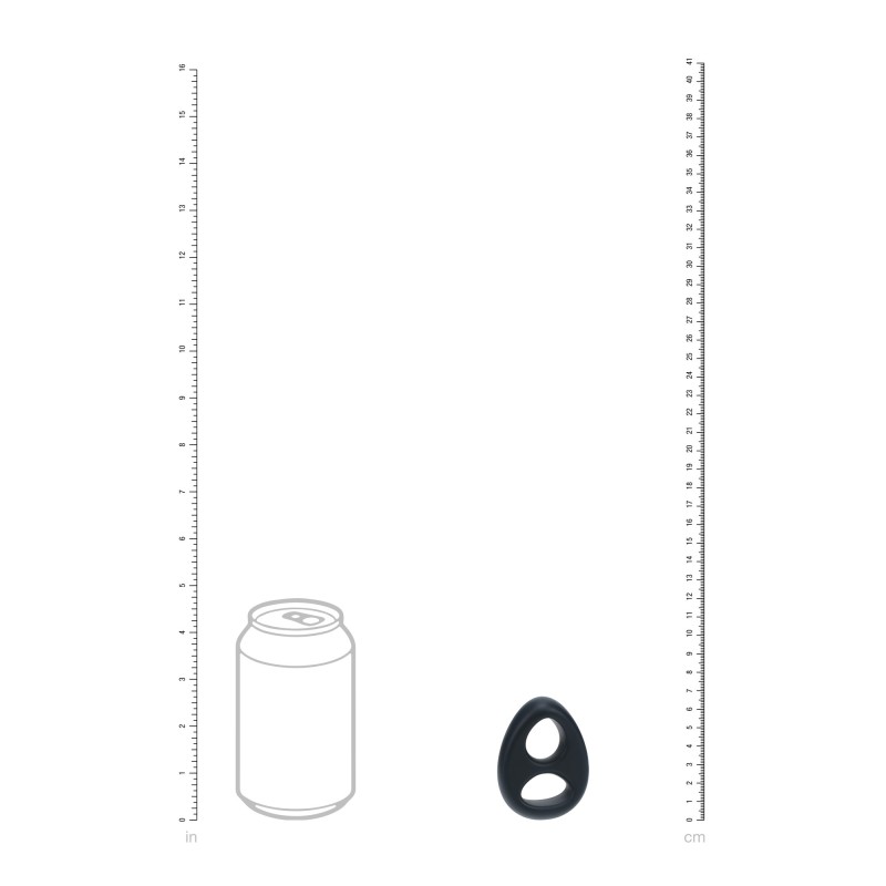 Levelz Double Liquid Silicone Cock and Ball Ring - Black