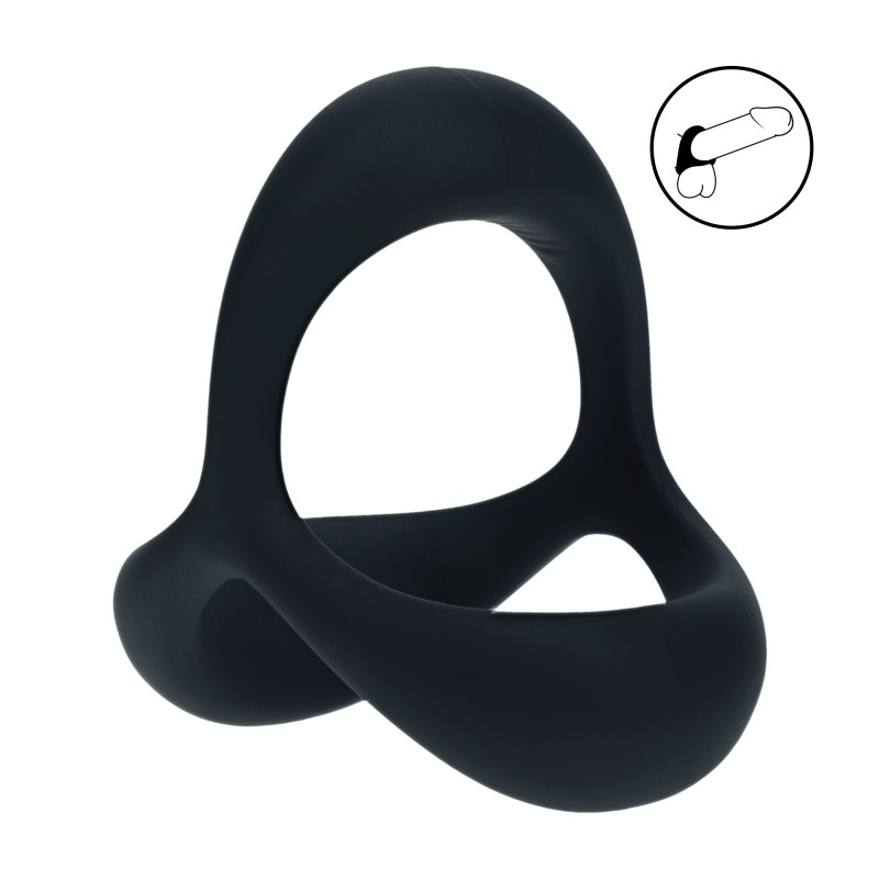 Levelz Tri O Ergo Silicone Cockring - Black