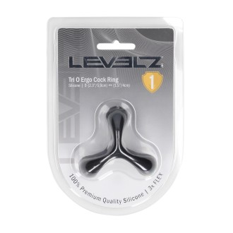 Levelz Tri O Ergo Silicone Cockring - Black