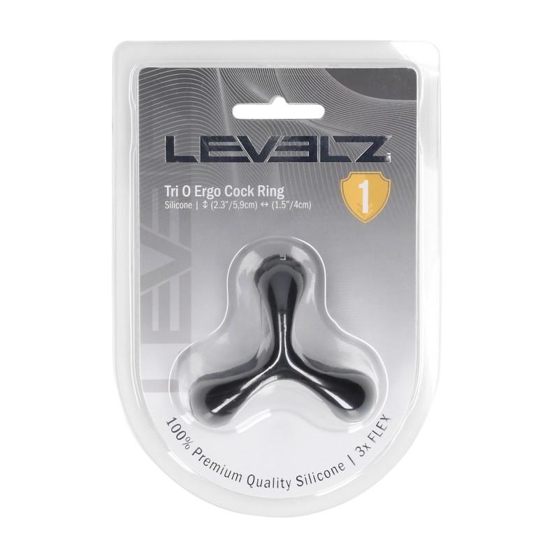 Levelz Tri O Ergo Silicone Cockring - Black