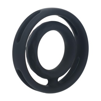 Levelz Classic Grooved Silicone Cock and Ball Ring - Black