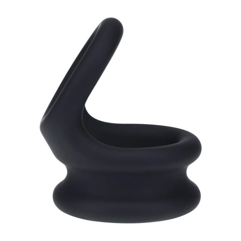 Levelz Wide Double O Silicone Cockring - L - Black