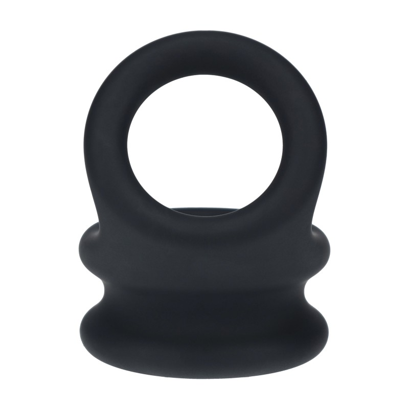 Levelz Wide Double O Silicone Cockring - L - Black