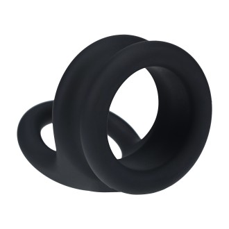 Levelz Wide Double O Silicone Cockring - L - Black