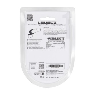 Levelz Wide Double O Silicone Cockring - M - Black