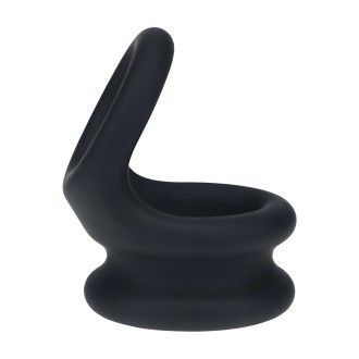 Levelz Wide Double O Silicone Cockring - M - Black