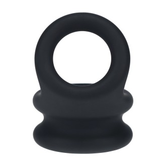 Levelz Wide Double O Silicone Cockring - M - Black