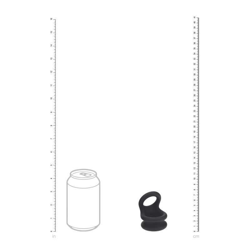 Levelz Wide Double O Silicone Cockring - M - Black