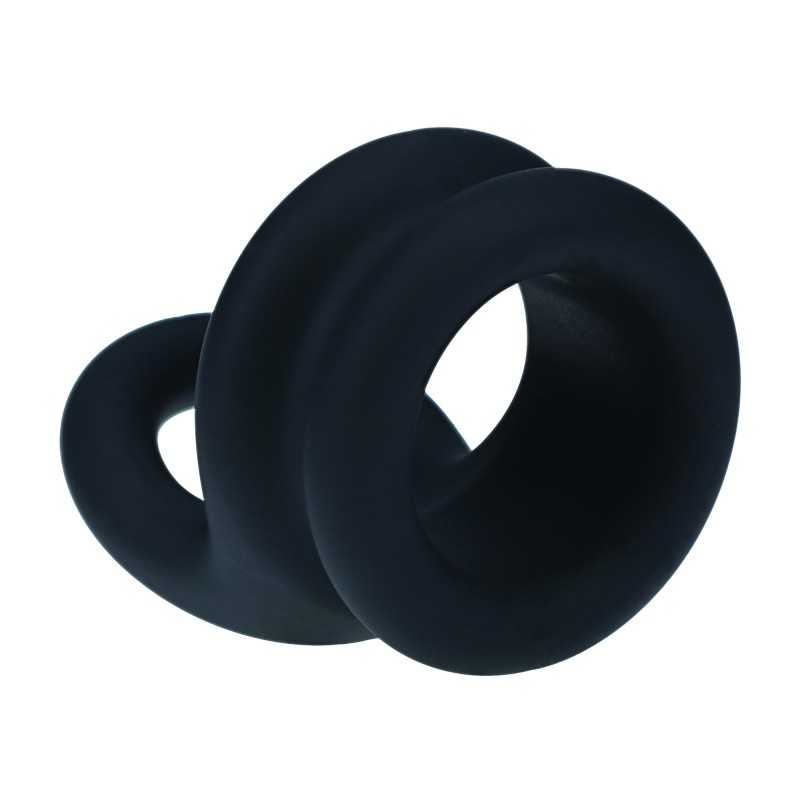 Levelz Wide Double O Silicone Cockring - S - Black