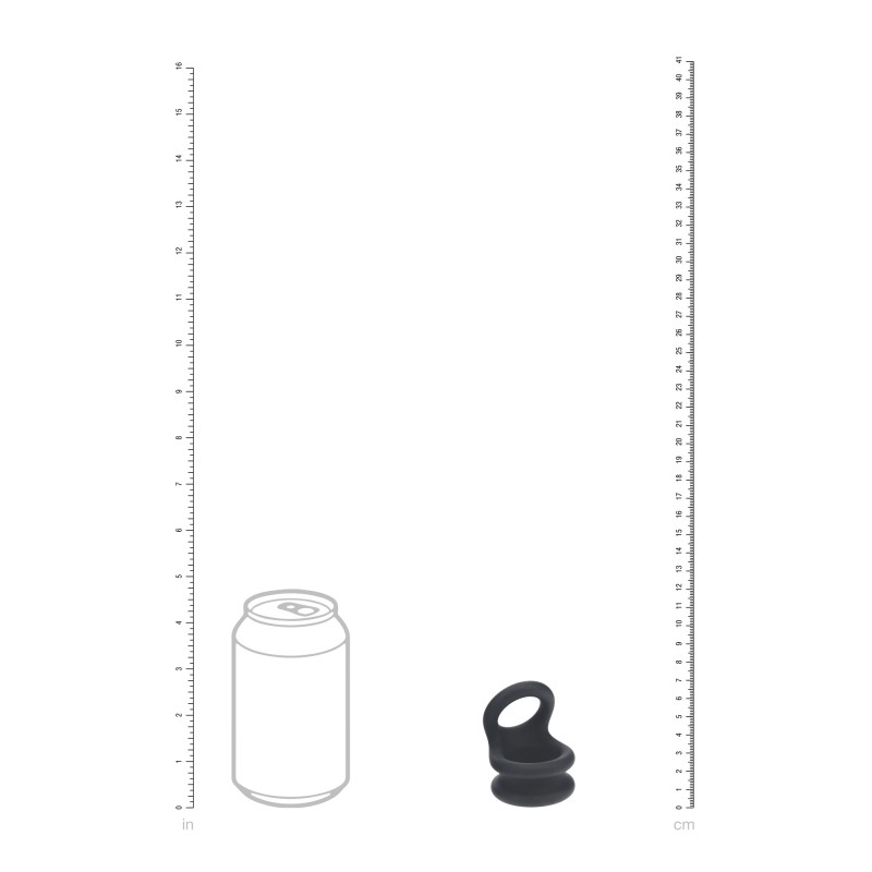 Levelz Wide Double O Silicone Cockring - S - Black