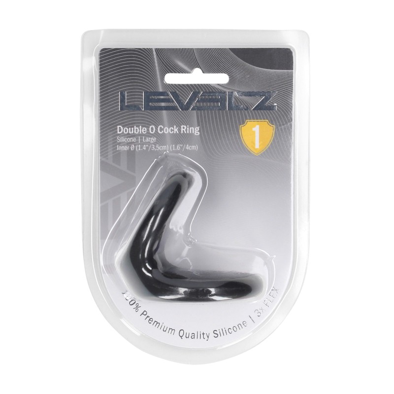 Levelz Double O Silicone Cockring - L - Black
