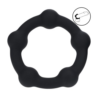 LEVELZ Beaded Silicone Cockring - L - 45mm - Black