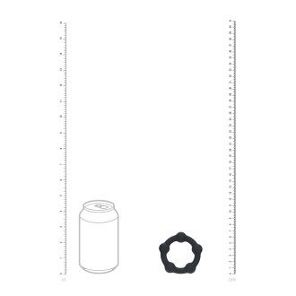 Levelz Beaded Silicone Cockring - M - 45mm - Black
