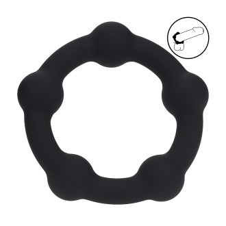 Levelz Beaded Silicone Cockring - S - 45mm - Black