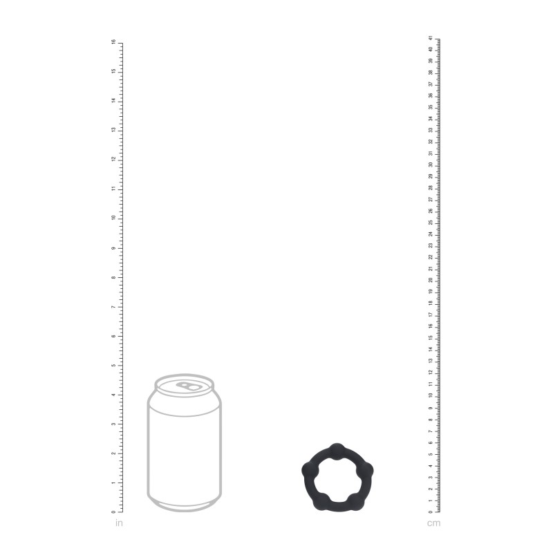 Levelz Beaded Silicone Cockring - S - 45mm - Black