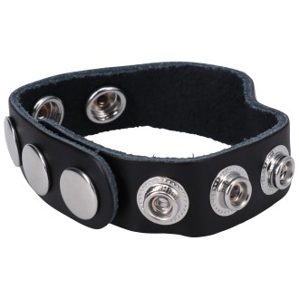 Doc Johnson The Leather 5 Snap - Leather Cockring