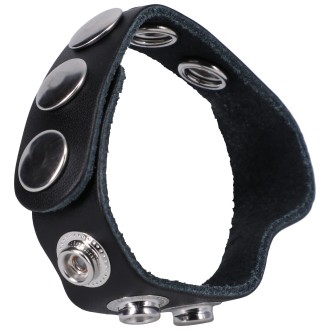 Doc Johnson The Leather 5 Snap - Leather Cockring