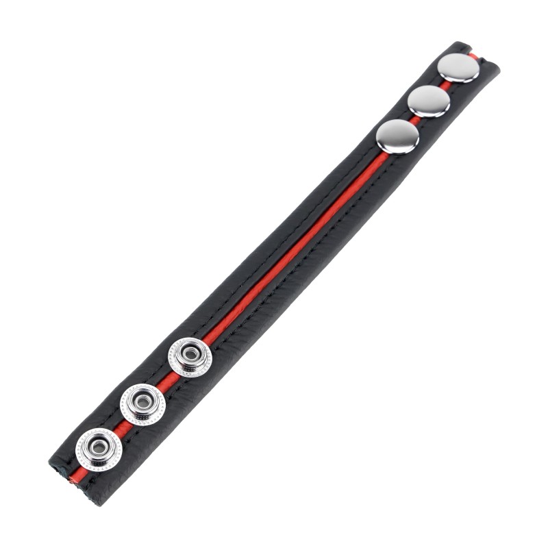 Red Leather Adjustable Leather Cockring - Red