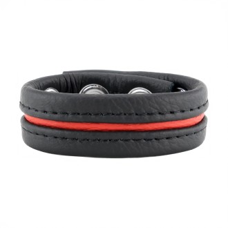 Red Leather Adjustable Leather Cockring - Red
