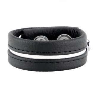Red Leather Adjustable Leather Cockring - white