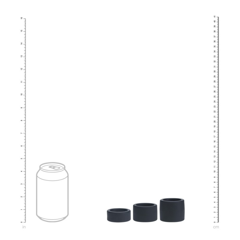 Levelz Liquid Silicone Ball Strap Set of 3 - S/M/L - Black