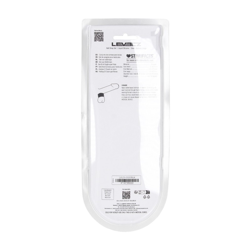 Levelz Liquid Silicone Ball Strap Set of 3 - S/M/L - Black