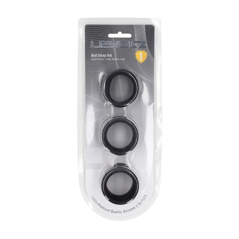 Levelz Liquid Silicone Ball Strap Set of 3 - S/M/L - Black