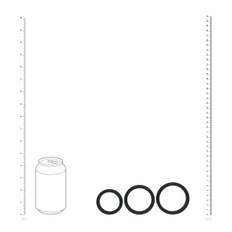 Levelz Wide Wide O Silicone Cockring Set of 3 - L/XL/XXL - Black