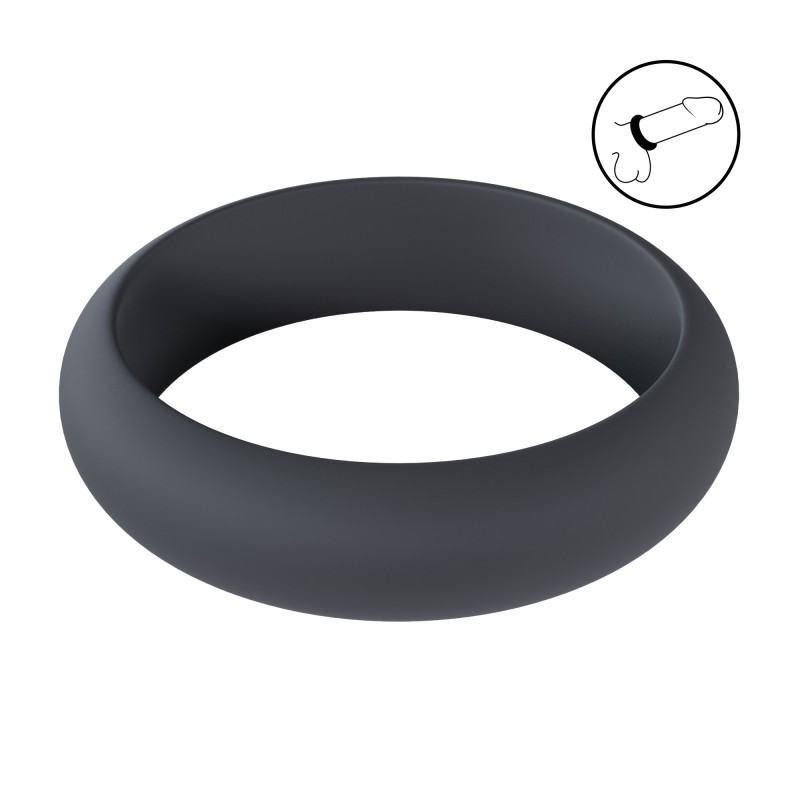 Levelz Wide O Silicone Cockring - XXL - 55mm - Black