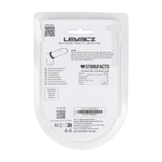 Levelz Wide O Silicone Cockring - XL - 50mm - Black