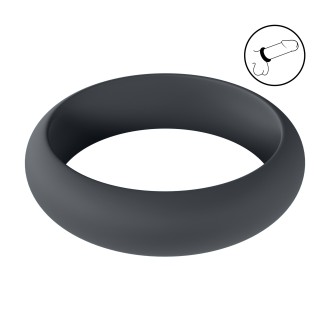 Levelz Wide O Silicone Cockring - XL - 50mm - Black