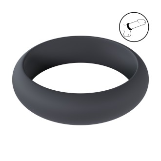 Levelz Wide O Silicone Cockring - L - 42mm - Black