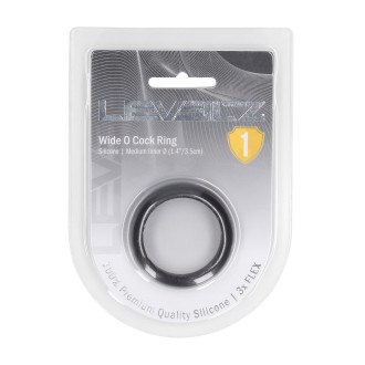 Levelz Wide O Silicone Cockring - M - 35mm - Black