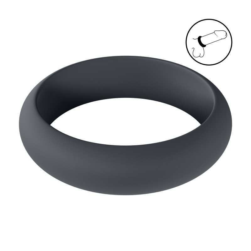 Levelz Wide O Silicone Cockring - M - 35mm - Black
